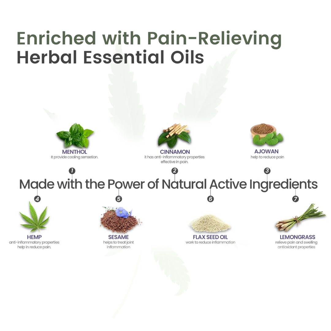 Hemp Pain Relief Massage Oil (50ml) - Image 6